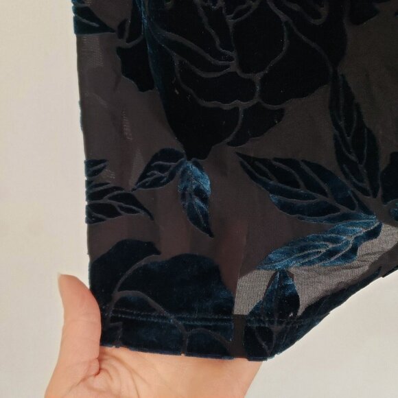 Forever 21 Whimsigoth Coquette Velvet Burnout Dress Size S Fairy Grunge Milkmaid - Picture 3 of 9